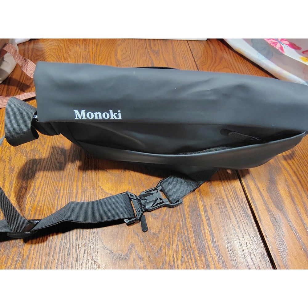 Monoki Sling Bag Matte Black Crossbody Fanny Pack Water Resistant Urban Techwear